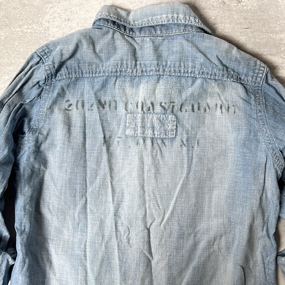 Trico field denim chambray shirt unisex sz 130cm - Picture 5 of 7